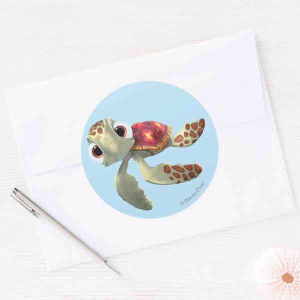 Finding_Nemo___Squirt_Floating_Classic_Round_Sticker_3 Finding Nemo Squirt Floating Classic Round Sticker