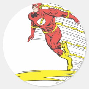 Flash Leaps Left Classic Round Sticker