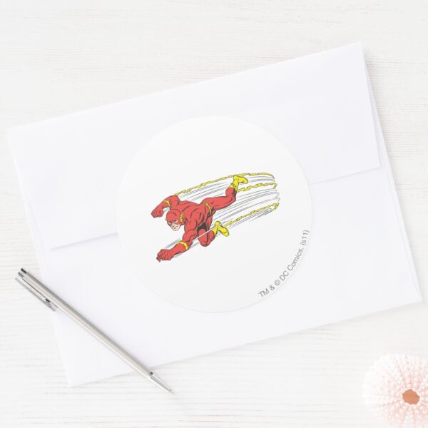 Flash Lunges Left Classic Round Sticker