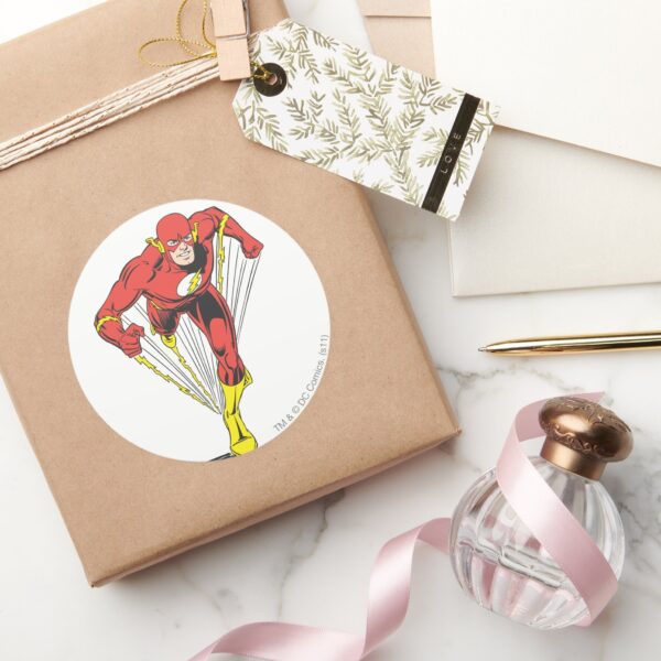 Flash Runs Forward Classic Round Sticker