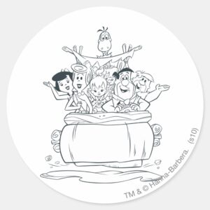Flintstones Families1 Classic Round Sticker