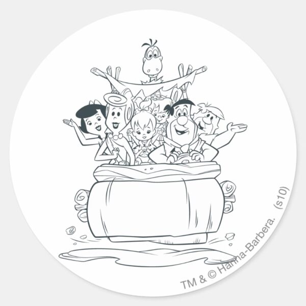 Flintstones_Families1_Classic_Round_Sticker_1 Flintstones Families1 Classic Round Sticker