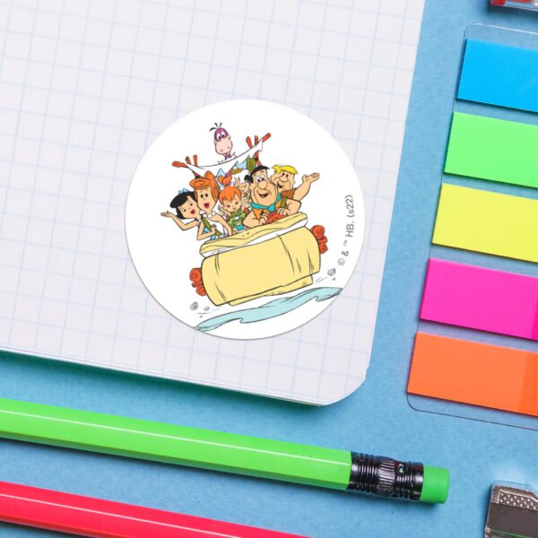 Flintstones_Family_Roadtrip_Classic_Round_Sticker_1 Flintstones Family Roadtrip Classic Round Sticker
