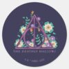 Floral_Deathly_Hallows_Graphic_Classic_Round_Sticker_1 Floral Deathly Hallows Graphic Classic Round Sticker