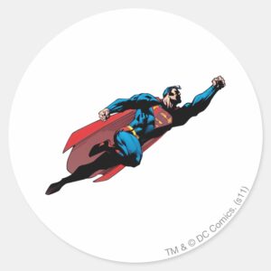 Flying To The Right Comic Classic Round Sticker