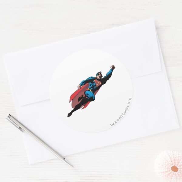 Flying_to_the_right_-_Comic_Classic_Round_Sticker_3 Flying To The Right Comic Classic Round Sticker