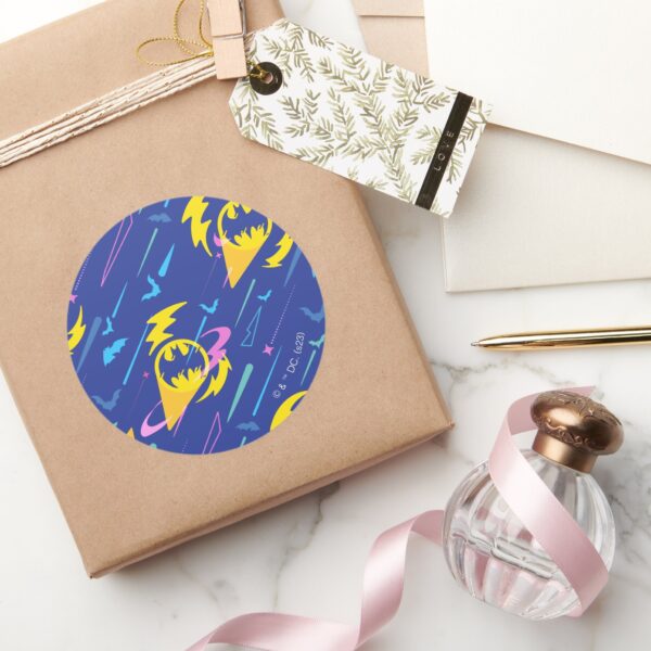 Forever_Batman_Bat_Signal_Pattern_Classic_Round_Sticker_5 Forever Batman Bat Signal Pattern Classic Round Sticker