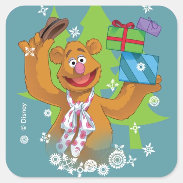 Fozzy_the_Bear___Happy_Holidays_Square_Sticker_1 Fozzy The Bear Happy Holidays Square Sticker