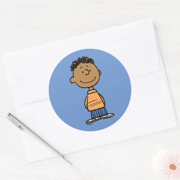 Franklin_Smiling_Classic_Round_Sticker_3 Franklin Smiling Classic Round Sticker