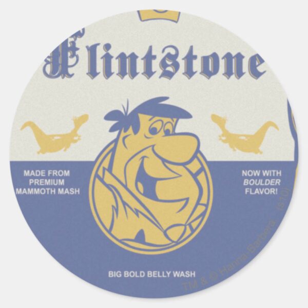 Fred_Flintston_Big_Bold_Belly_Wash_Classic_Round_Sticker_1 Fred Flintston Big Bold Belly Wash Classic Round Sticker