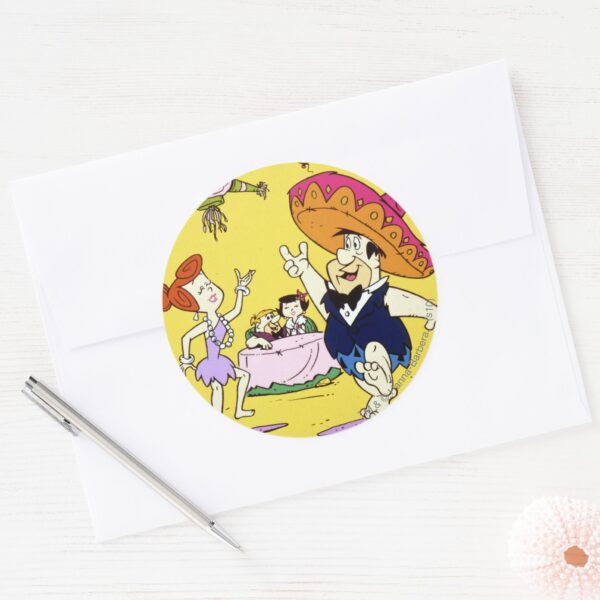 Fred_Flintstone_Wilma_Barney_and_Betty_Fiesta_Classic_Round_Sticker_3 Fred Flintstone Wilma Barney And Betty Fiesta Classic Round Sticker