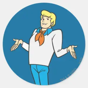 Fred Shrug Classic Round Sticker