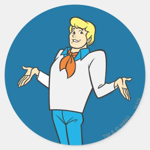 Fred_Shrug_Classic_Round_Sticker_1 Fred Shrug Classic Round Sticker