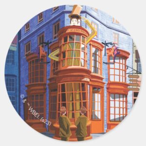 Fred And George At Weasleys Wizard Wheezes Classic Round Sticker
