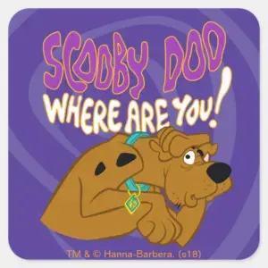 Frightened Scooby Doo Square Sticker