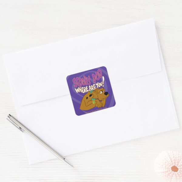 Frightened_Scooby-Doo_Square_Sticker_3 Frightened Scooby Doo Square Sticker