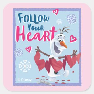 Frozen_-_Olaf___Follow_Your_Heart_Valentine_Square_Sticker_1 Frozen Olaf Follow Your Heart Valentine Square Sticker