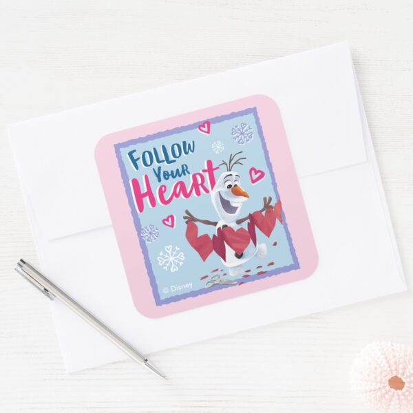 Frozen_-_Olaf___Follow_Your_Heart_Valentine_Square_Sticker_3 Frozen Olaf Follow Your Heart Valentine Square Sticker