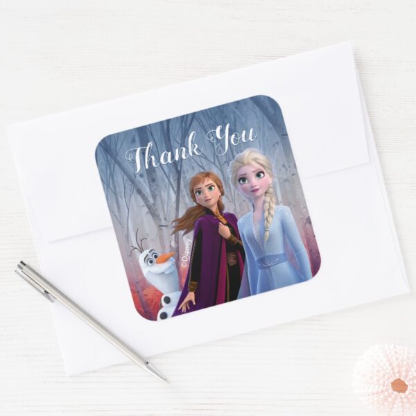 Frozen_2_-_Anna,_Elsa_&_Olaf_Birthday_Thank_You_Square_Sticker_4 Frozen 2 Anna Elsa Olaf Birthday Thank You Square Sticker