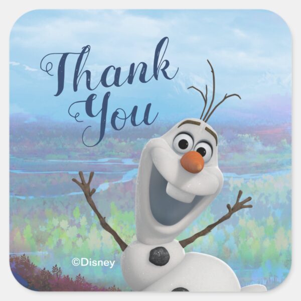 Frozen_2_-_Olaf_Birthday_Thank_You_Square_Sticker_2 Frozen 2 Olaf Birthday Thank You Square Sticker