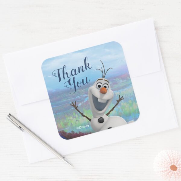 Frozen_2_-_Olaf_Birthday_Thank_You_Square_Sticker_4 Frozen 2 Olaf Birthday Thank You Square Sticker