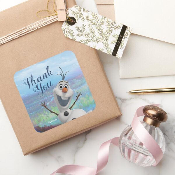 Frozen_2_-_Olaf_Birthday_Thank_You_Square_Sticker_6 Frozen 2 Olaf Birthday Thank You Square Sticker