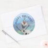 Frozen_2_-_Olaf_Happy_Birthday_Classic_Round_Sticker_4 Frozen 2 Olaf Happy Birthday Classic Round Sticker