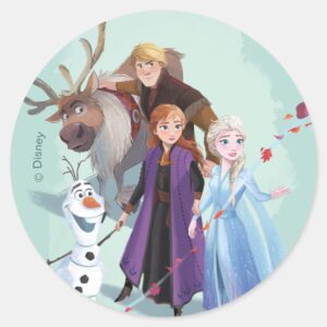 Frozen_2__Anna,_Elsa_&_Friends___Change_Classic_Round_Sticker_1 Frozen 2 Anna Elsa Friends Change Classic Round Sticker