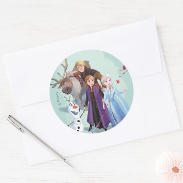 Frozen_2__Anna,_Elsa_&_Friends___Change_Classic_Round_Sticker_3 Frozen 2 Anna Elsa Friends Change Classic Round Sticker