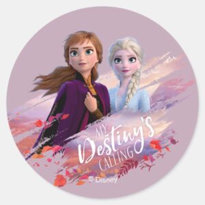 Frozen_2__Anna_&_Elsa___My_Destiny's_Calling_Classic_Round_Sticker_1 Frozen 2 Anna Elsa My Destinys Calling Classic Round Sticker