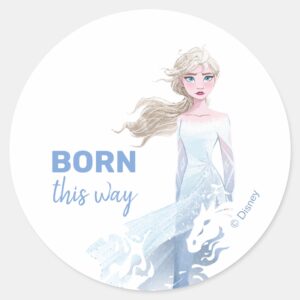Frozen 2 Elsa Watercolor Illustration Classic Round Sticker