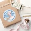 Frozen_2__Elsa_Watercolor___Happy_Birthday_Classic_Round_Sticker_5 Frozen 2 Elsa Watercolor Happy Birthday Classic Round Sticker