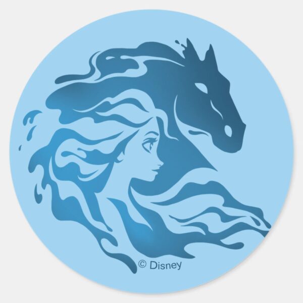 Frozen_2__Elsa_&_The_Nokk_Watercolor_Silhouette_Classic_Round_Sticker_1 Frozen 2 Elsa The Nokk Watercolor Silhouette Classic Round Sticker