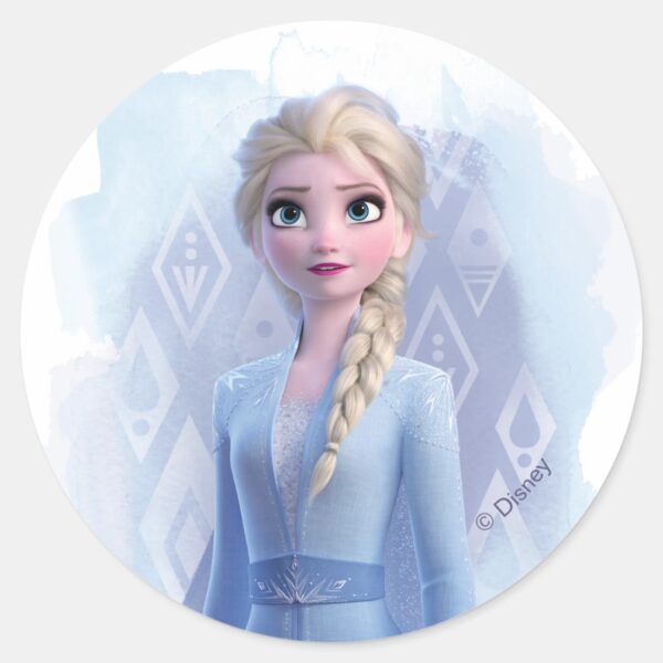 Frozen_2__Elsa___Face_Your_Fear_Classic_Round_Sticker_1 Frozen 2 Elsa Face Your Fear Classic Round Sticker