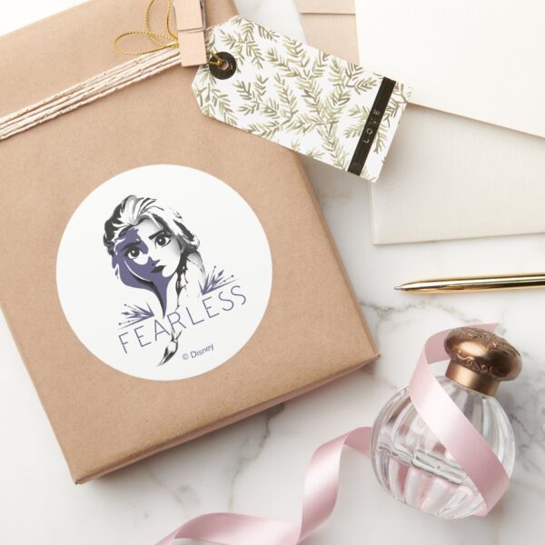 Frozen_2__Elsa___Fearless_Classic_Round_Sticker_5 Frozen 2 Elsa Fearless Classic Round Sticker