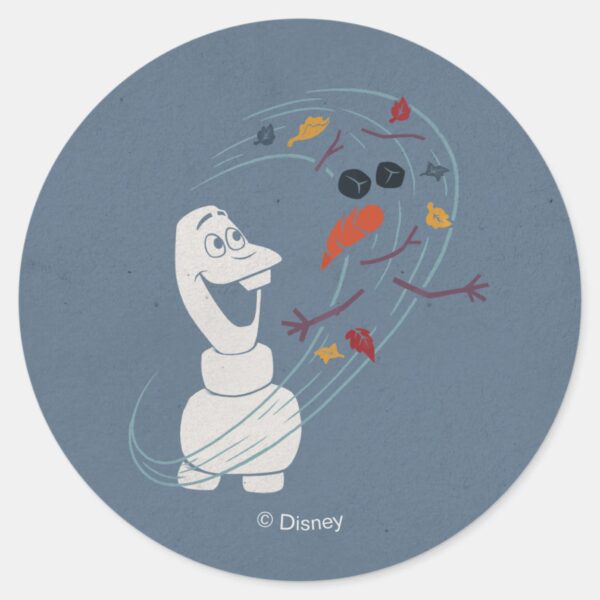 Frozen 2 Olaf And The Wind Classic Round Sticker