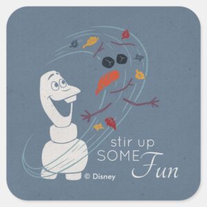 Frozen 2 Olaf And The Wind Square Sticker