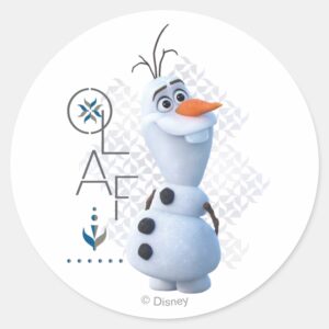 Frozen 2 Olaf With Stylized Name Graphic Classic Round Sticker
