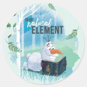 Frozen 2 Olaf In My Natural Element Classic Round Sticker