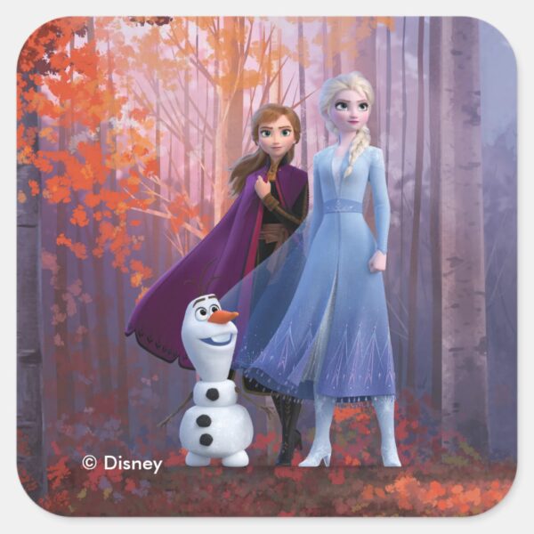 Frozen_2___Anna,_Elsa_&_Olaf_Square_Sticker_1 Frozen 2 Anna Elsa Olaf Square Sticker