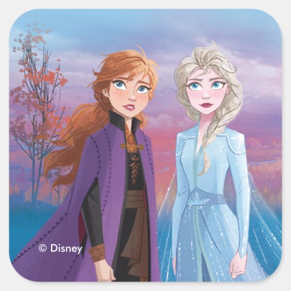Frozen_2___Anna_&_Elsa___A_Journey_Together_Square_Sticker_1 Frozen 2 Anna Elsa A Journey Together Square Sticker