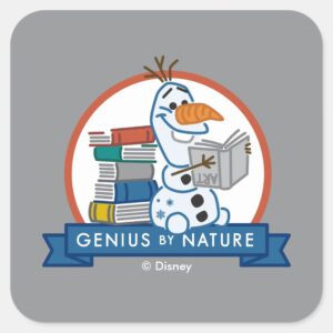 Frozen 2 Olaf Genius By Nature Badge Square Sticker