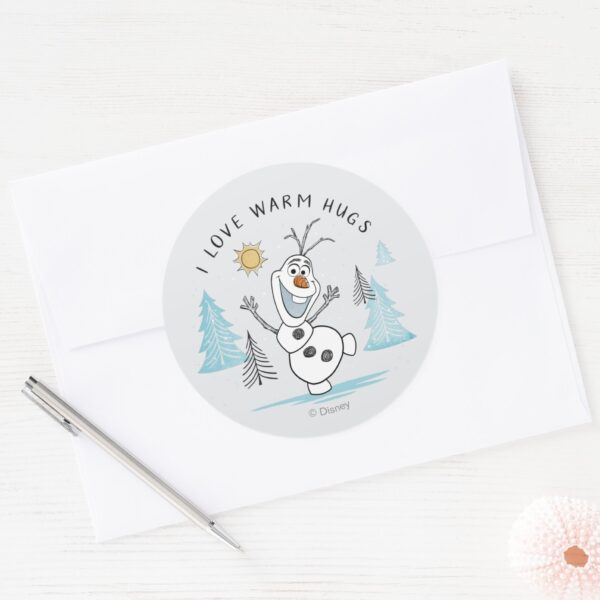 Frozen_2___Olaf__I_Love_Warm_Hugs__Sketch_Classic_Round_Sticker_3 Frozen 2 Olaf I Love Warm Hugs Sketch Classic Round Sticker