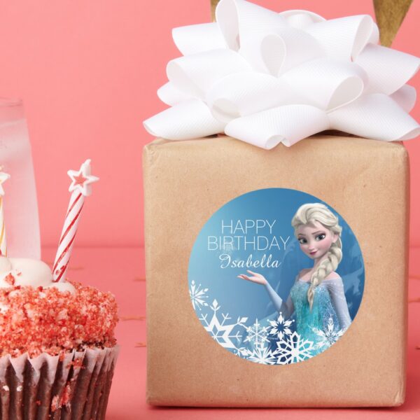 Frozen_Elsa_Birthday_Classic_Round_Sticker_9 Frozen Elsa Birthday Classic Round Sticker