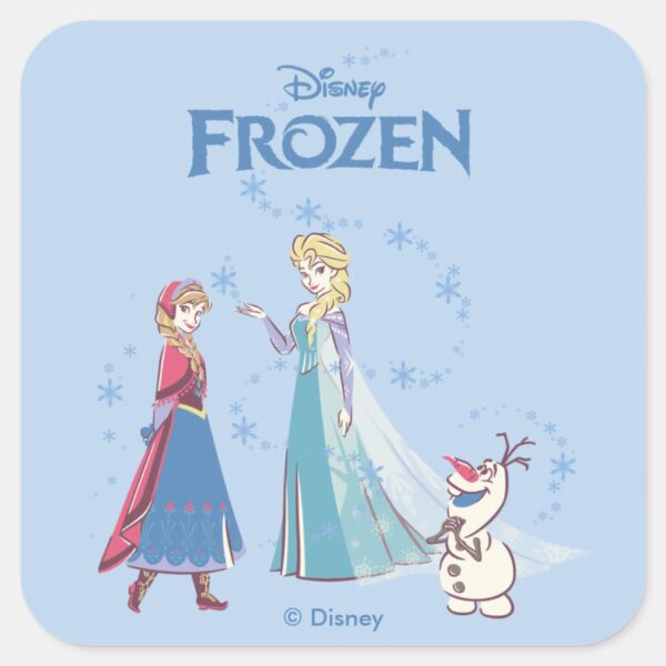 Frozen___Elsa,_Anna_&_Olaf_Square_Sticker_1 Frozen Elsa Anna Olaf Square Sticker