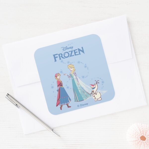 Frozen___Elsa,_Anna_&_Olaf_Square_Sticker_3 Frozen Elsa Anna Olaf Square Sticker