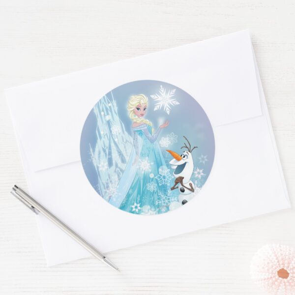 Frozen___Elsa_and_Olaf_-_Icy_Glow_Classic_Round_Sticker_3 Frozen Elsa And Olaf Icy Glow Classic Round Sticker