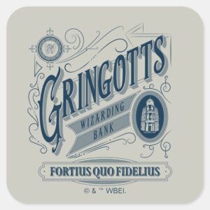 GRINGOTTS Wizarding Bank Vintage Graphic Square Sticker