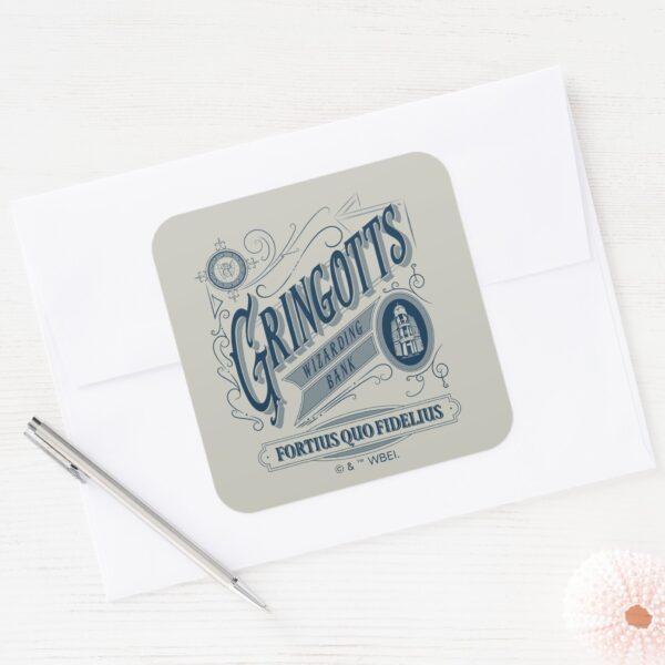 GRINGOTTS_Wizarding_Bank_Vintage_Graphic_Square_Sticker_3 GRINGOTTS Wizarding Bank Vintage Graphic Square Sticker