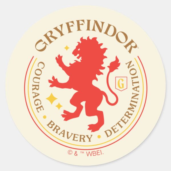 GRYFFINDOR™_Red_Lion_House_Pride_Badge_Classic_Round_Sticker_1 GRYFFINDOR™ Red Lion House Pride Badge Classic Round Sticker